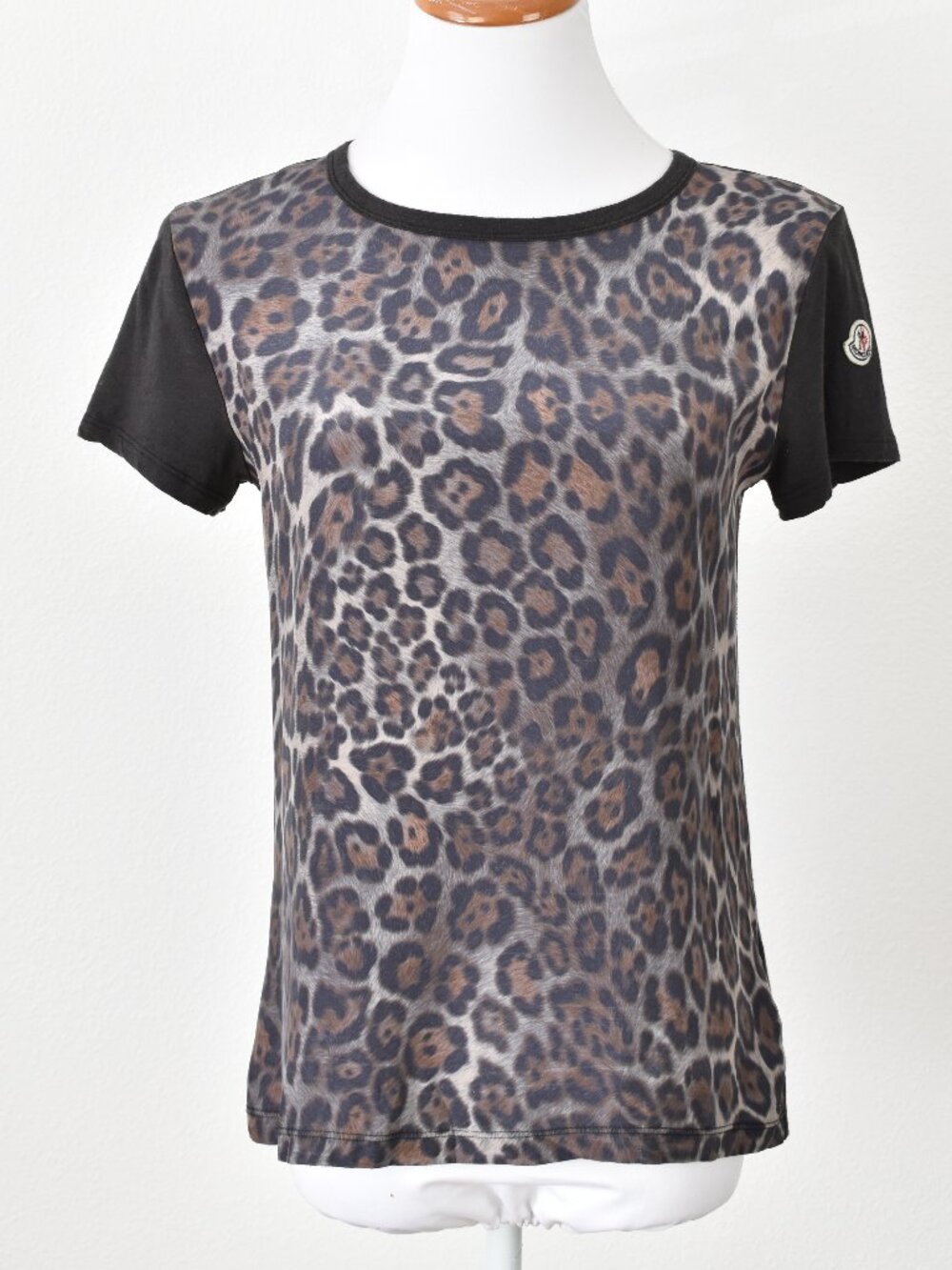 Moncler Maglia Girocollo Leopard Silk Wool Crew Neck T-Shirt - S - Picture 2 of 15